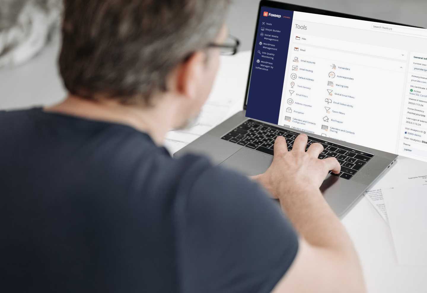 A customer managing hosting in cPanel