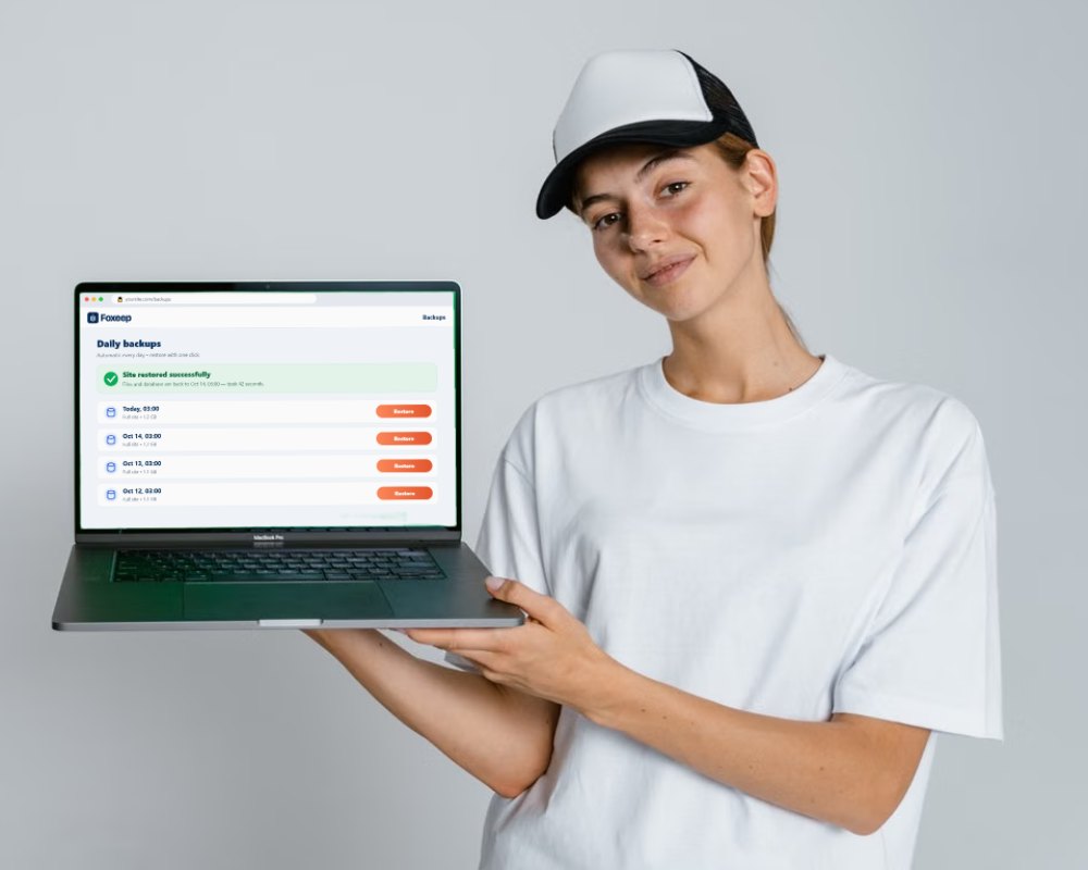 A website dashboard on a laptop